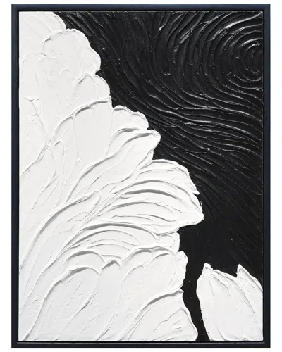 EMPIRE ART DIRECT EMPIRE ART DIRECT MONOCHROME FLOW HEAVILY TEXTURED HAND-PAINTED FRAMED CANVAS WALL ART