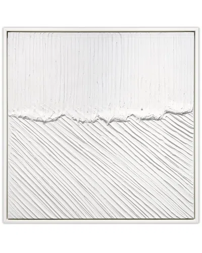 EMPIRE ART DIRECT EMPIRE ART DIRECT PURE SERENITY HEAVILY TEXTURED HAND-PAINTED WHITE FRAMED CANVAS WALL ART