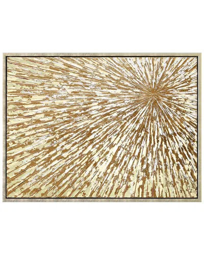 EMPIRE ART DIRECT EMPIRE ART DIRECT RADIANT BURST METALLIC HAND-PAINTED FRAMED CANVAS WALL ART WITH GOLD FOIL