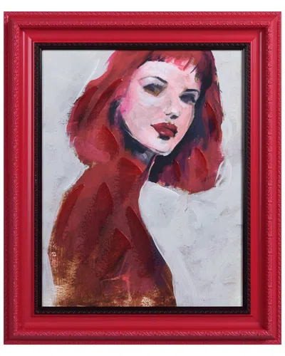 EMPIRE ART DIRECT EMPIRE ART DIRECT SCARLET MUSE HAND-PAINTED EMBELLISHED CANVAS WALL ART WITH BAROQUE FRAME