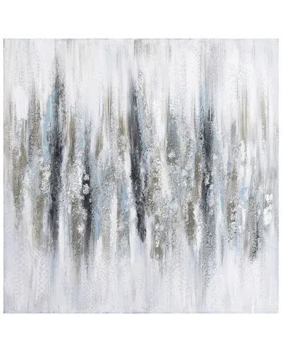 EMPIRE ART DIRECT EMPIRE ART DIRECT SILVER ECHOES TEXTURED HAND-PAINTED FRAMELESS CANVAS WALL ART WITH GLITTER & SILVE