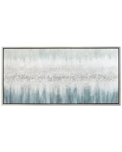 EMPIRE ART DIRECT EMPIRE ART DIRECT SILVER MIST TEXTURED GLITTER HAND-PAINTED FRAMED CANVAS WALL ART