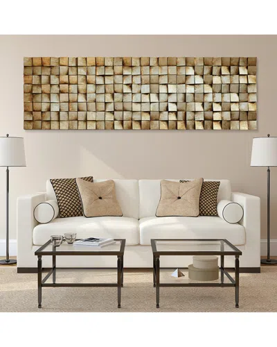 EMPIRE ART DIRECT EMPIRE ART DIRECT TEXTURED 2 GOLD LEAF MDF BLOCKS & WOOD FRAME WALL ART