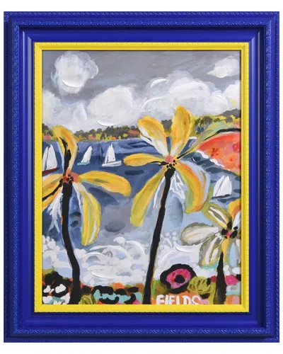 EMPIRE ART DIRECT EMPIRE ART DIRECT TROPICAL PALM HAND-PAINTED EMBELLISHED CANVAS WALL ART WITH BAROQUE FRAME