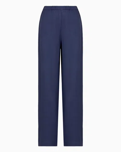 EMPORIO ARMANI ARMURE VISCOSE TROUSERS WITH AN ELASTICATED WAIST