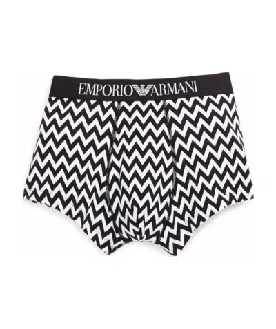 EMPORIO ARMANI BLACK AND WHITE FANCY PRINTED UNDERWEAR