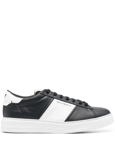 EMPORIO ARMANI MEN BLACK LEATHER SNEAKERS, 6 LUXURY SNEAKERS FOR MEN DARVEYS