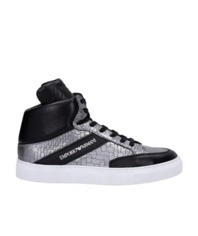 EMPORIO ARMANI BLACK LOGO CASUAL SNEAKERS