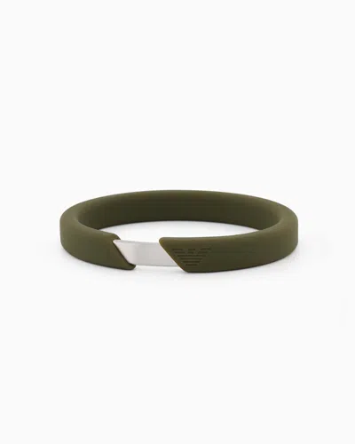 EMPORIO ARMANI GREEN SILICONE BANGLE BRACELET
