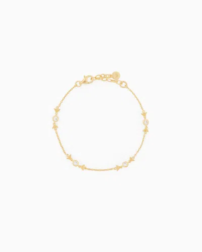 EMPORIO ARMANI GOLD-TONE STERLING SILVER STATION BRACELET