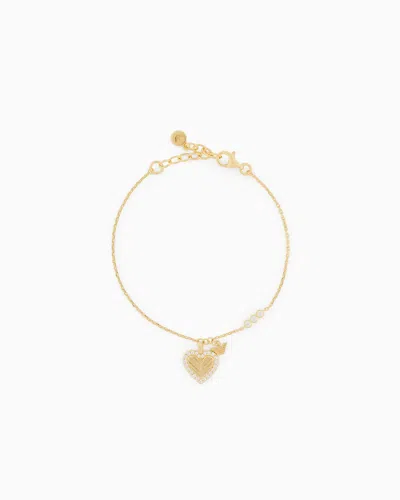 EMPORIO ARMANI GOLD-TONE STERLING SILVER STATION BRACELET