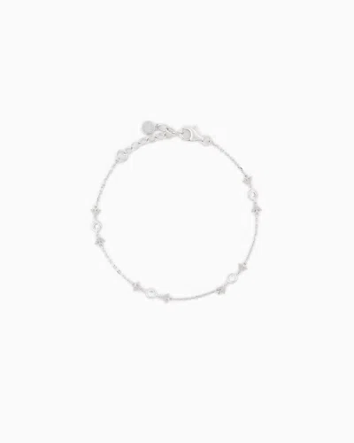 EMPORIO ARMANI STERLING SILVER STATION BRACELET