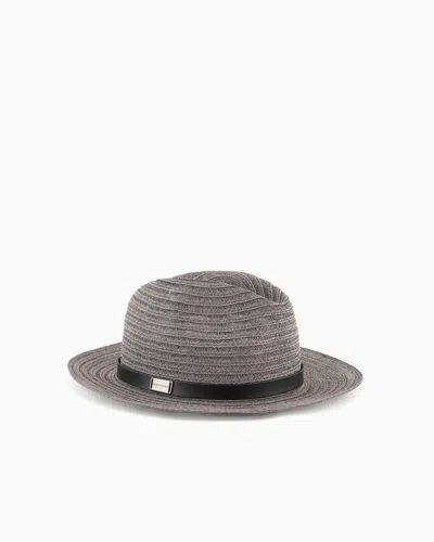 EMPORIO ARMANI BRAIDED HEMP HAT WITH BAND
