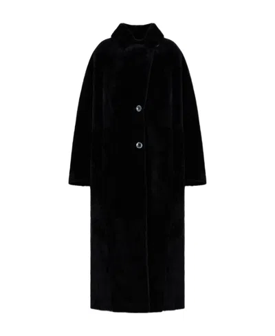 EMPORIO ARMANI CLASSIC-COLLAR SHEARLING COAT