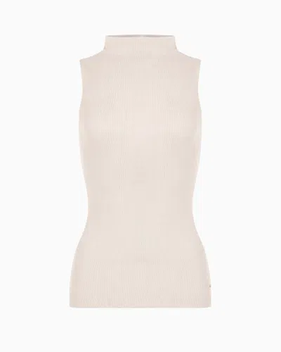 EMPORIO ARMANI DAWN TO DUSK RIB-KNIT TOP