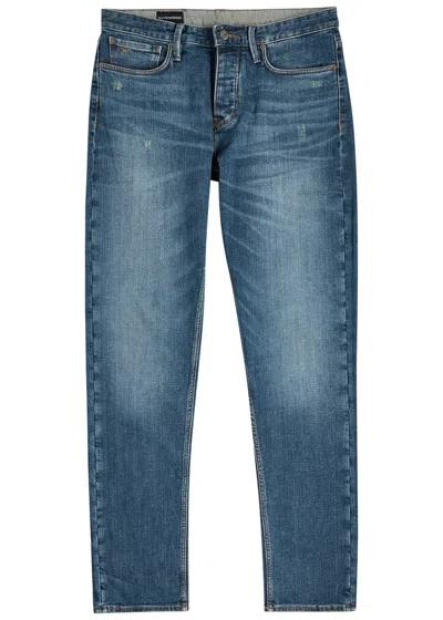 EMPORIO ARMANI EMPORIO ARMANI DISTRESSED SLIM-LEG JEANS