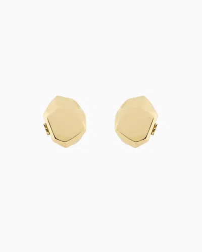 EMPORIO ARMANI GOLD-TONE BRASS STUD EARRINGS
