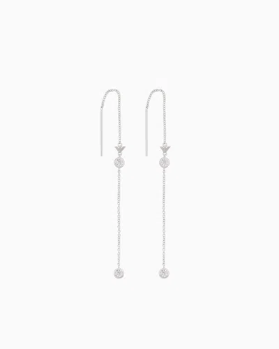 EMPORIO ARMANI STERLING SILVER DROP EARRINGS