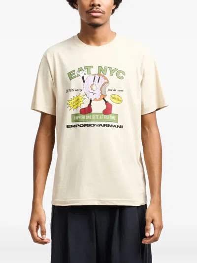 EMPORIO ARMANI EMPORIO ARMANI EMPORIO ARMANI COTTON JERSEY T-SHIRT WITH NEW YORK PRINT