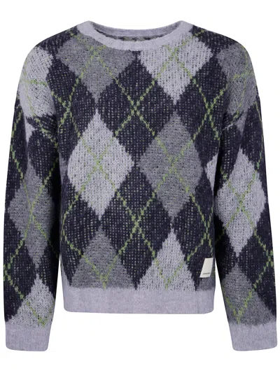 EMPORIO ARMANI EMPORIO ARMANI EMPORIO ARMANI RECYCLED WOOL ARGYLE SWEATER