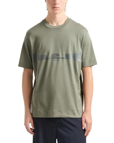 EMPORIO ARMANI FLOCKED LOGO TEE