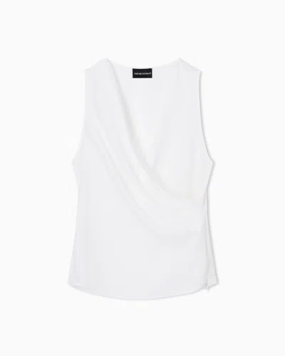 EMPORIO ARMANI FLUID CRÊPE TOP WITH DRAPING
