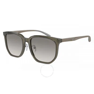 EMPORIO ARMANI EMPORIO ARMANI GREY GRADIENT MIRROR SILVER SQUARE MEN'S SUNGLASSES EA4215D 50296I 56