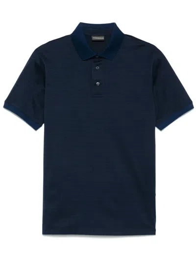 EMPORIO ARMANI JACQUARD-LETTERING JERSEY POLO SHIRT
