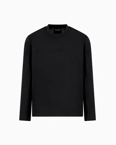 EMPORIO ARMANI JERSEY JUMPER WITH JACQUARD LOGO
