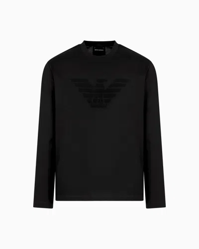 EMPORIO ARMANI JERSEY JUMPER WITH JACQUARD LOGO