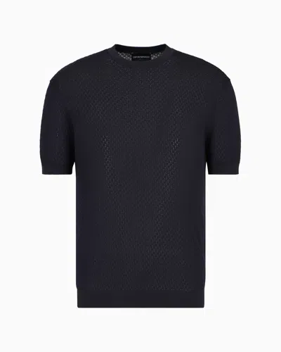 EMPORIO ARMANI MICRO-PATTERN JACQUARD JUMPER