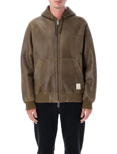 EMPORIO ARMANI EMPORIO ARMANI LAMB SHEARLING OVERSIZED-FIT BLOUSON