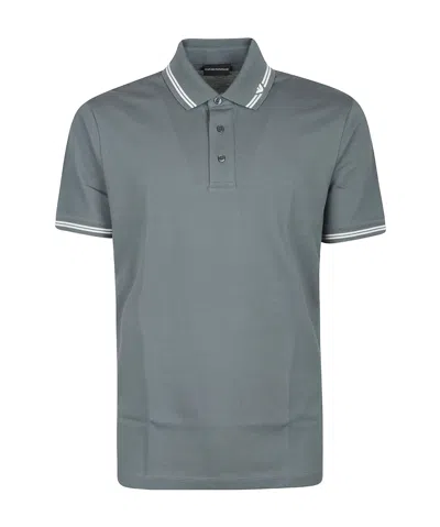 EMPORIO ARMANI EMPORIO ARMANI PIPED COLLAR PIQUÉ POLO SHIRT