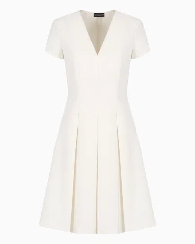 EMPORIO ARMANI LINEN-VISCOSE BLEND TROUSERS WITH IRREGULAR CHEVRON MOTIF