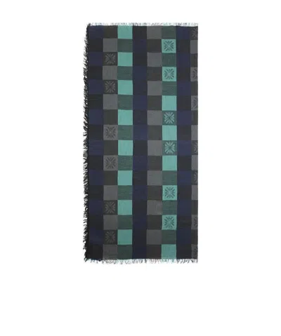 EMPORIO ARMANI LOGO CHECKERED SCARF
