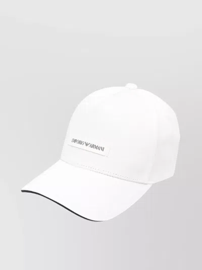EMPORIO ARMANI LOGO EMBROIDERED COTTON CAP