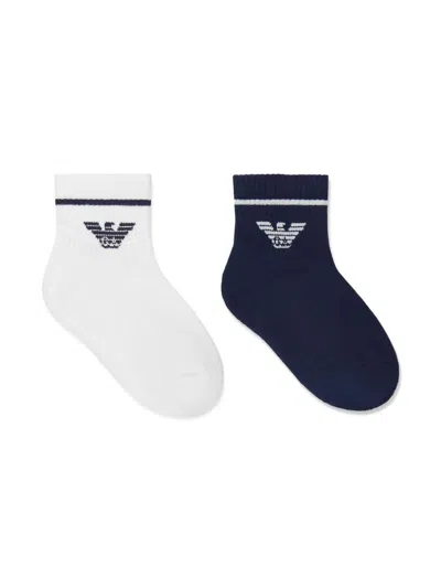 EMPORIO ARMANI LOGO-INTARSIA SOCKS (PACK OF TWO)