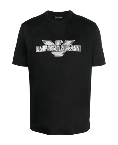 EMPORIO ARMANI LOGO-PATCH COTTON T-SHIRT