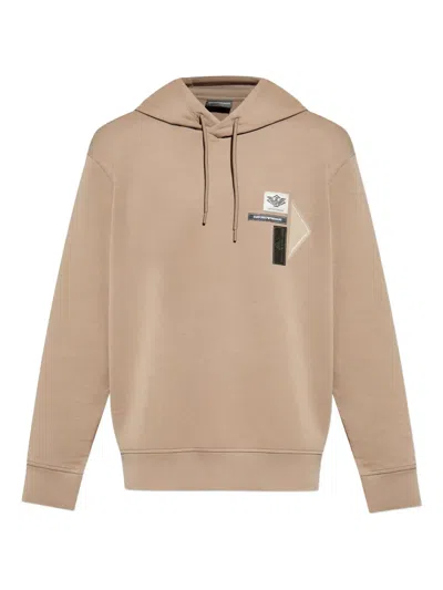 EMPORIO ARMANI LOGO-PATCH HOODIE