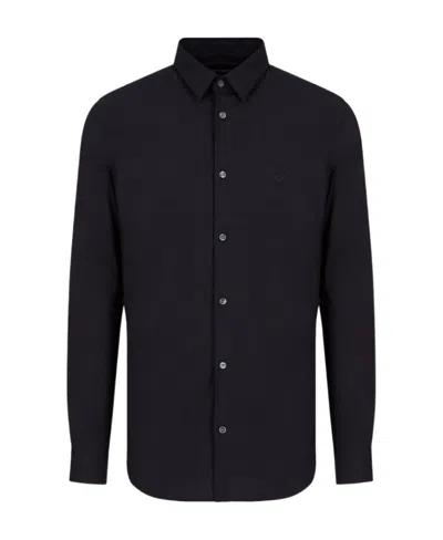 EMPORIO ARMANI EMPORIO ARMANI LOGO-EMBROIDERED BUTTONED SHIRT