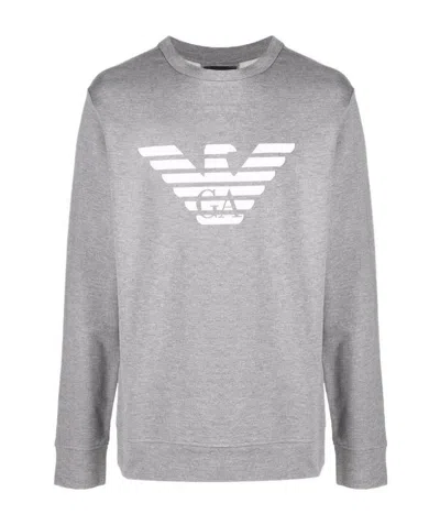 EMPORIO ARMANI LOGO-PRINT CREW-NECK SWEATSHIRT