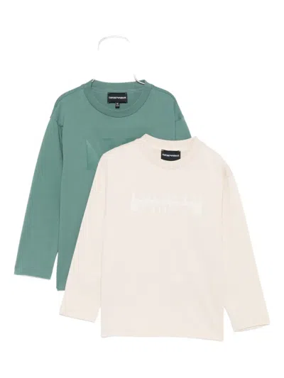 EMPORIO ARMANI LOGO-PRINT LONG-SLEEVE T-SHIRT (PACK OF TWO)