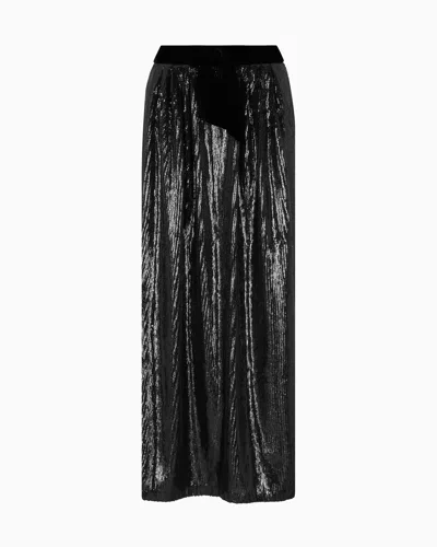 EMPORIO ARMANI LONG SKIRT WITH ALL-OVER SEQUINS