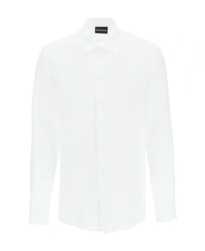 EMPORIO ARMANI LONG-SLEEVED LINEN SHIRT