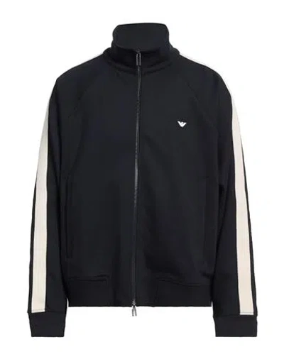 EMPORIO ARMANI EMPORIO ARMANI MAN SWEATSHIRT MIDNIGHT BLUE SIZE XL POLYESTER, WOOL, ELASTANE