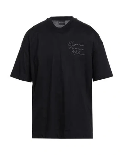 EMPORIO ARMANI EMPORIO ARMANI MAN T-SHIRT BLACK SIZE L COTTON