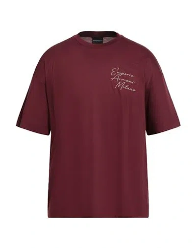 EMPORIO ARMANI EMPORIO ARMANI MAN T-SHIRT BURGUNDY SIZE L COTTON