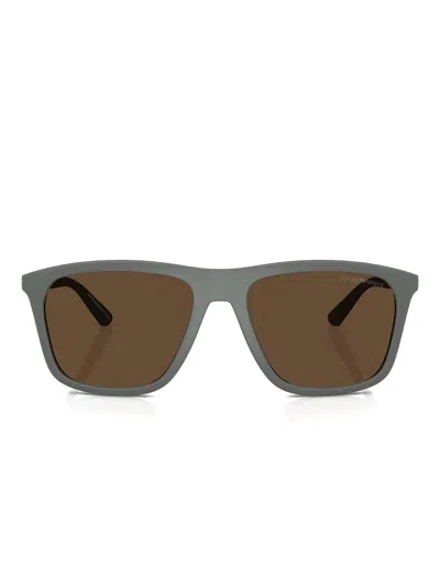 EMPORIO ARMANI MATTE-FRAME SQUARE SUNGLASSES