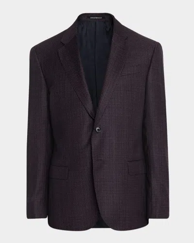 EMPORIO ARMANI MEN'S G LINE SUPER 130S WOOL MAXI-BIRDSEYE SPORT COAT
