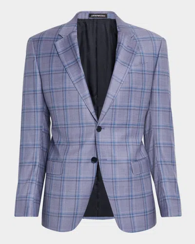 EMPORIO ARMANI MEN'S OVERSIZED PLAID SPORT COAT